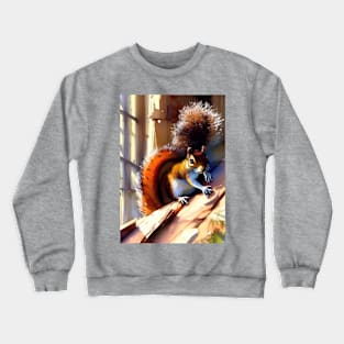 STARTLED SQUIRREL WITH BEAUTIFUL TAIL Crewneck Sweatshirt